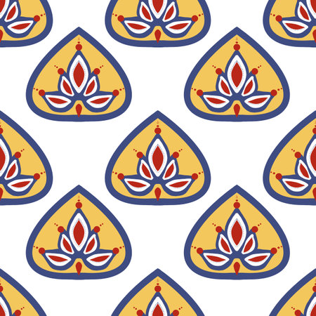Seamless pattern with decorative ornament. Colorful ethnic background.の写真素材