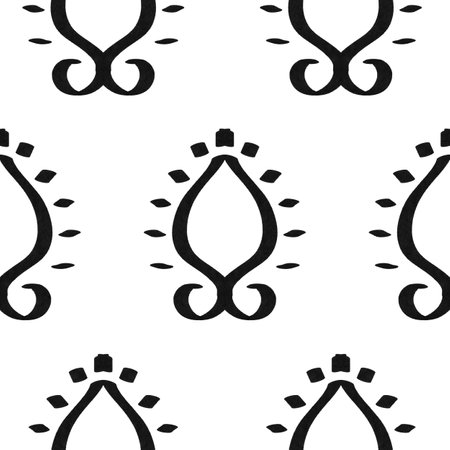 Seamless pattern with decorative elements. Black and white background.の写真素材