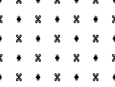 Seamless pattern with decorative elements. Black and white background.の写真素材