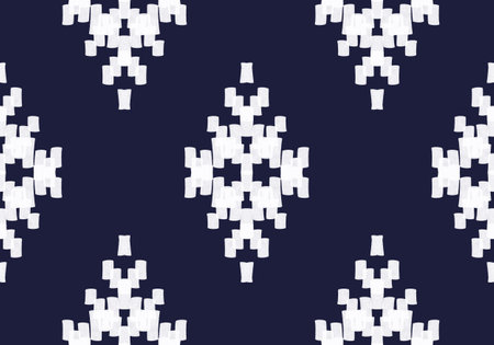 Seamless pattern with snowflakes on a dark blue backgroundの写真素材