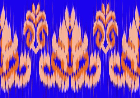 Ikat Seamless Pattern Design for Fabric. Ethnic fabric. Bohemian fashion.の写真素材