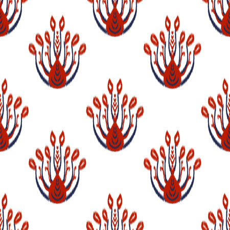 Seamless pattern with red crabs on white background. Vector illustration.の写真素材