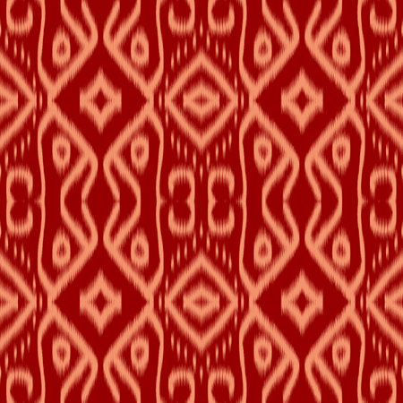 Ikat seamless pattern. Vector tie dye shibori print with stripes and chevron. Ink textured japanese background. Ethnic fabric vector. Bohemian fashion. Endless watercolor texture. African rug.の写真素材