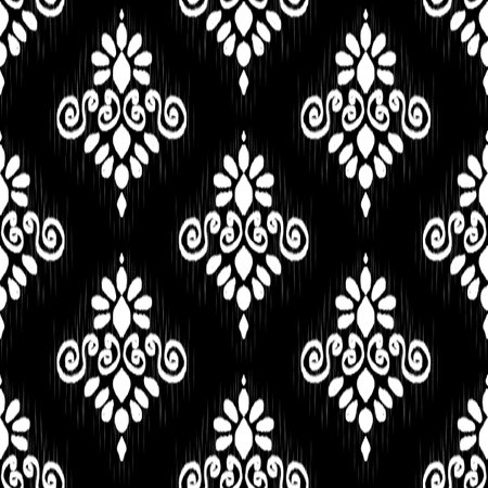 Ikat Flower Pattern Ethnic Geometric native tribal boho motif aztec textile fabric carpet mandalas Africanの写真素材