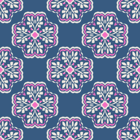 Ikat Flower Pattern Ethnic Geometric native tribal boho motif aztec textile fabric carpet mandalas...