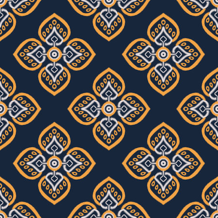 Ikat Flower Pattern Ethnic Geometric native tribal boho motif aztec textile fabric carpet mandalas...