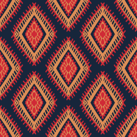 Ikat Flower Pattern Ethnic Geometric native tribal boho motif aztec textile fabric carpet mandalas...