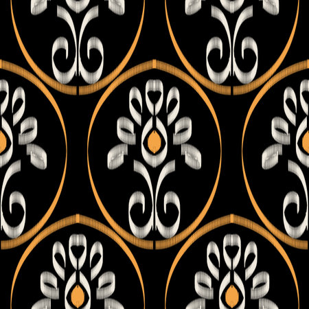 Ikat Flower Pattern Ethnic Geometric native tribal boho motif aztec textile fabric carpet mandalas...