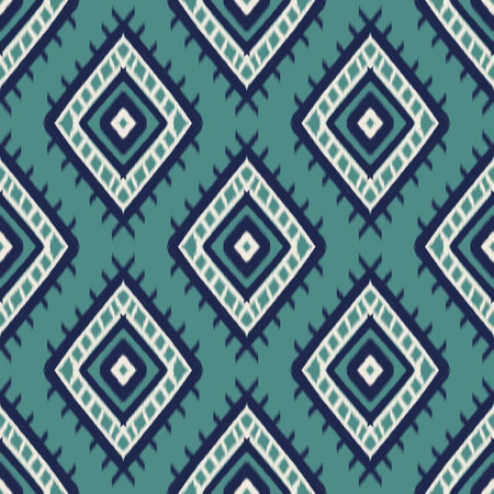 Ikat Flower Pattern Ethnic Geometric native tribal boho motif aztec textile fabric carpet mandalas...