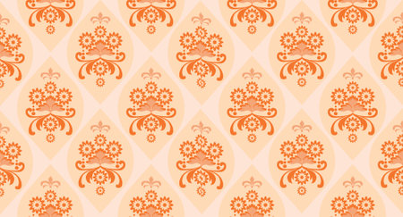 Seamless pattern with decorative ornament in retro style. Vector illustration.のイラスト素材