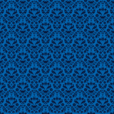 seamless luxury ornamental background. Blue Damask seamless floral pattern. Royal wallpaper.のイラスト素材