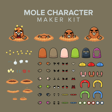 mole character maker kitのイラスト素材