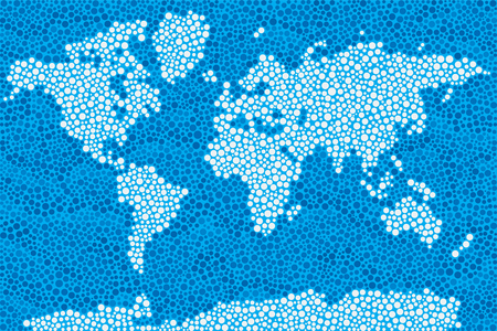 World Map with Dot Patternのイラスト素材