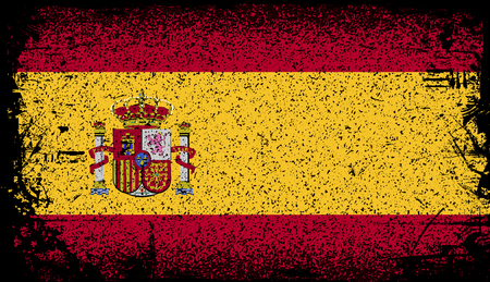 spain Grunge flag. vector Illustrationのイラスト素材