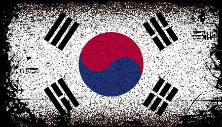 south korea Grunge flag. vector Background Illustrationのイラスト素材
