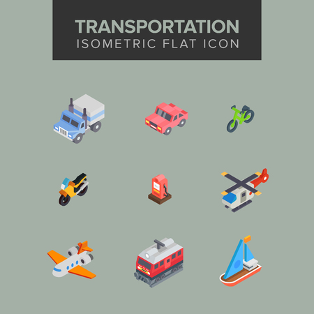 transportation isometric iconのイラスト素材