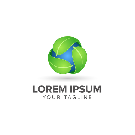 Creative green globe icon. ecology and nature Logo Design Concept.
Logo Templateのイラスト素材