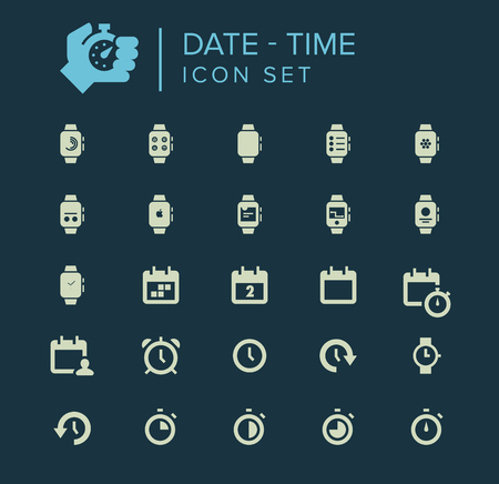 Date and time Icon setのイラスト素材