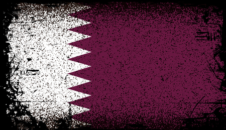 Qatar Grunge Flag. Vector Background Illustration.のイラスト素材