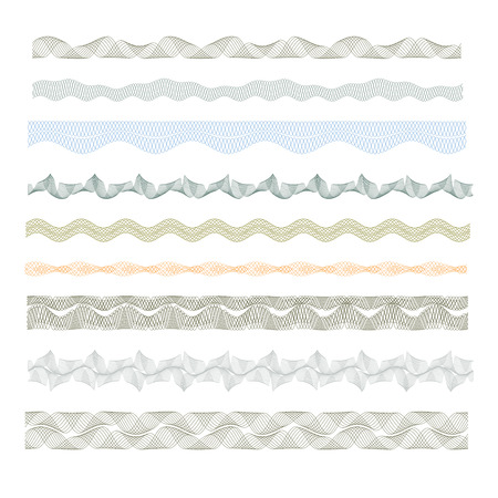 Guilloche decorative borders set.のイラスト素材