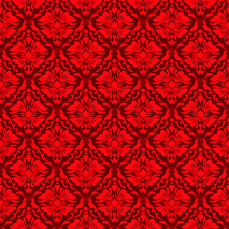 seamless luxury ornamental background. Red  Damask seamless floral pattern. Royal wallpaper.のイラスト素材