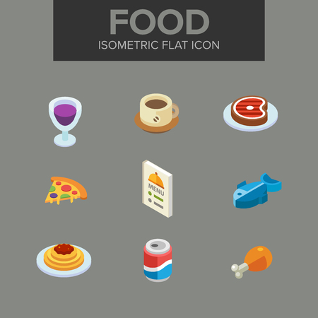 Food isometric iconのイラスト素材