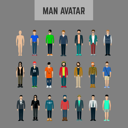 Male avatar setのイラスト素材