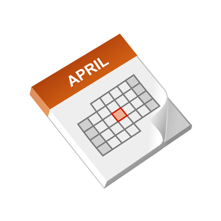 Calendar isometric iconのイラスト素材