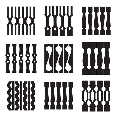 Collection of decorative patterns. Geometric and ethnic decor elements. Vector. Isolated.のイラスト素材