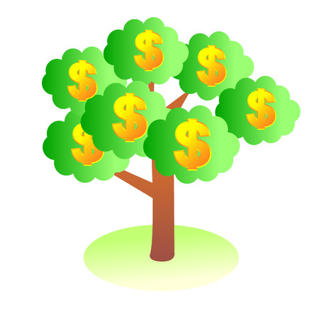 money tree isolated on White background. Vector illustrationのイラスト素材