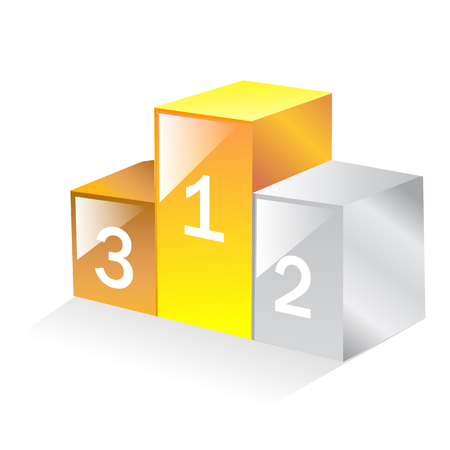 Podium Ranking numbers one two three. Vector Illustrationのイラスト素材