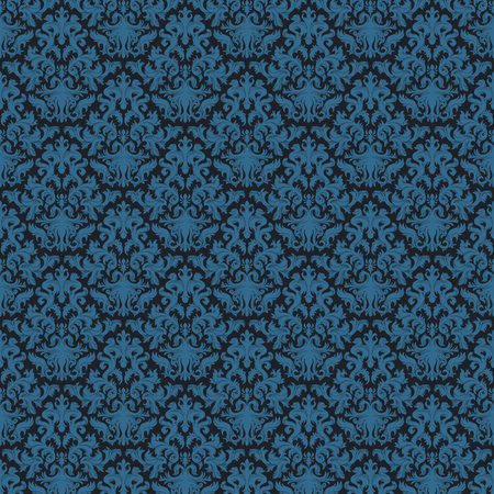 elegant blue seamless damask backgroundのイラスト素材