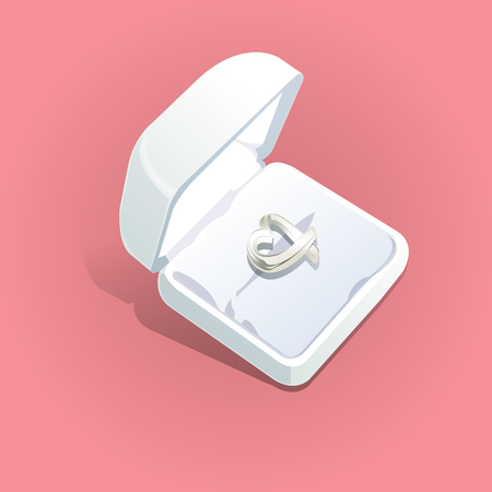 Rings and boxes Close up Isolated on White Backgroundのイラスト素材