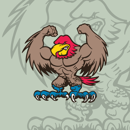 eagle mascot Character . cartoon character Vector Illustration.のイラスト素材