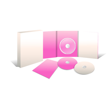 CD and book presentation. 3D vector illustrationのイラスト素材