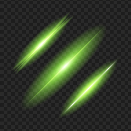 Green glowing light effect. Isolated on black transparent background.のイラスト素材