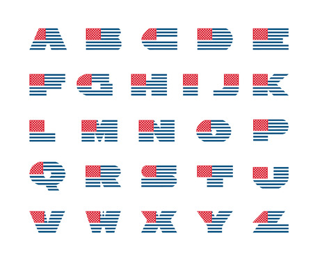 america alphabet. USA font. Vector Illusttrationのイラスト素材