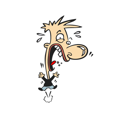 surprised man cartoon illustrationのイラスト素材