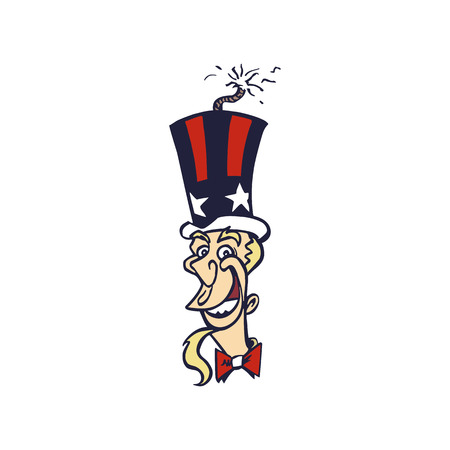 sam uncle smile cartoon illustration vectorのイラスト素材