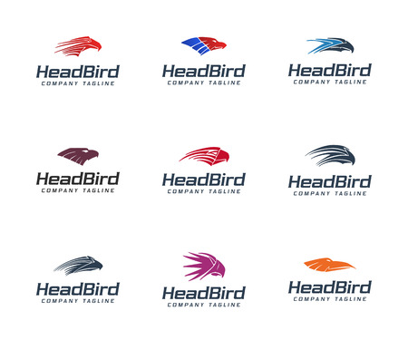 head bird logo colection set. Animals logo design concept templateのイラスト素材