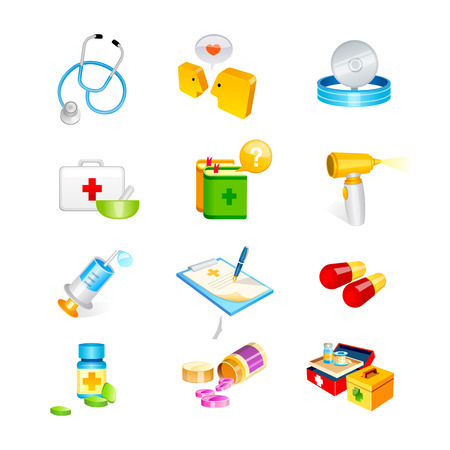 health medicine icon. 3D icon Vector Illustration design collection setのイラスト素材