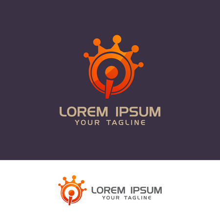 music crown and microphone logo design concept templateのイラスト素材