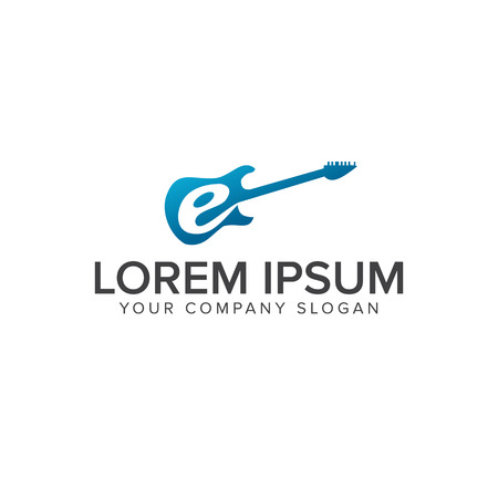 Music vector concept icon or logo template. Flat vector illustration with the long trendy shadow on a white background. Good concept idea for the musicians.のイラスト素材