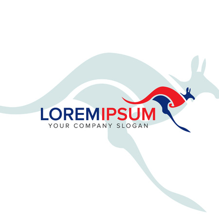 kangoroo logo. animal logo design concept templateのイラスト素材