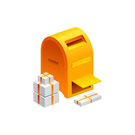old mailbox symbol.. Vector Illustration Isolated on White Backgroundのイラスト素材