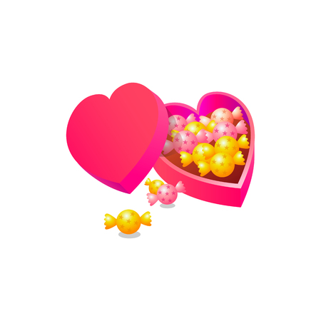 candy with love box. Realistic Vector Illustration designのイラスト素材
