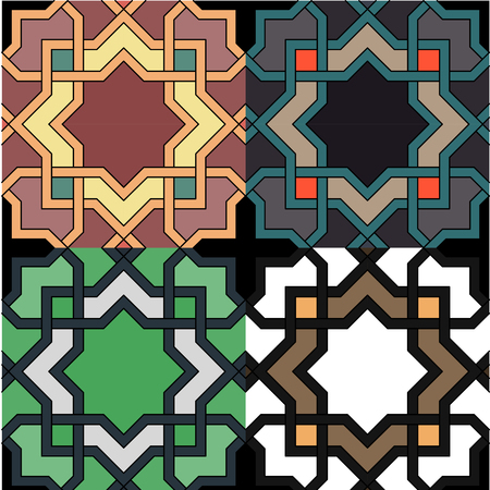 mozaic pattern. decorative pattern. different color option.vector illustrationのイラスト素材