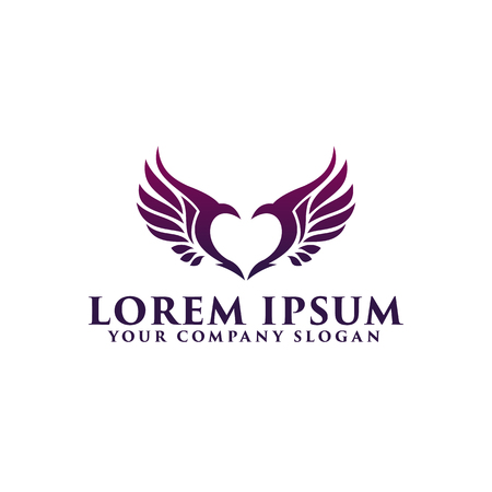 love wings logo design concept templateのイラスト素材