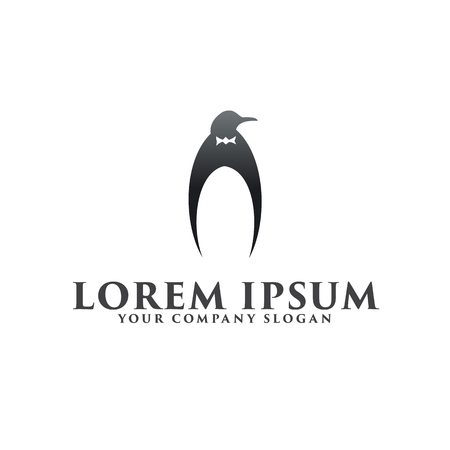 luxury Penguin logo design concept templateのイラスト素材