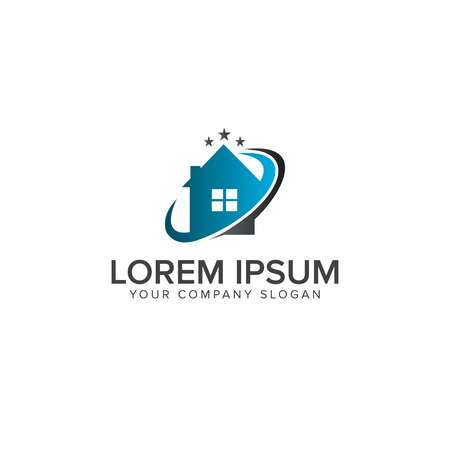 Real estate logo. Architectural Construction logo design concept templateのイラスト素材